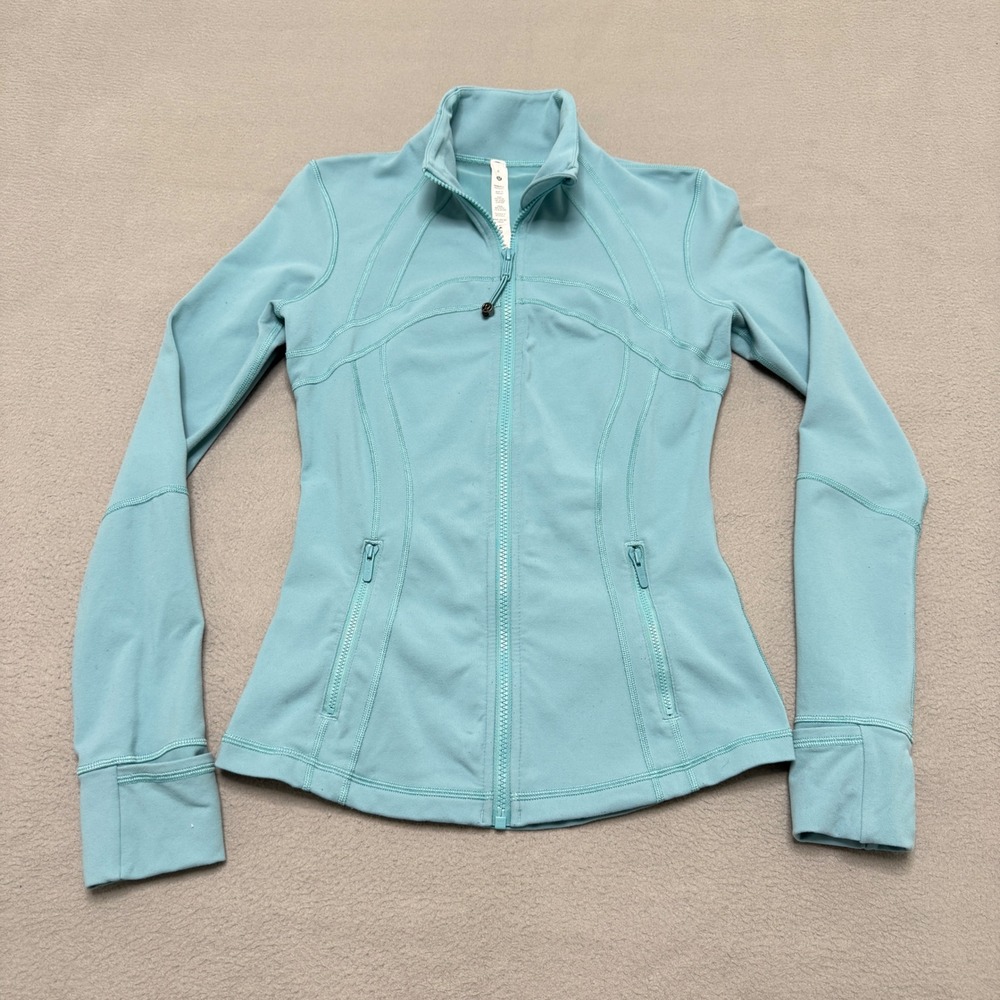 Lululemon Define Jacket Women 6 Blue Full Zip Yoga Running Athletic Luon